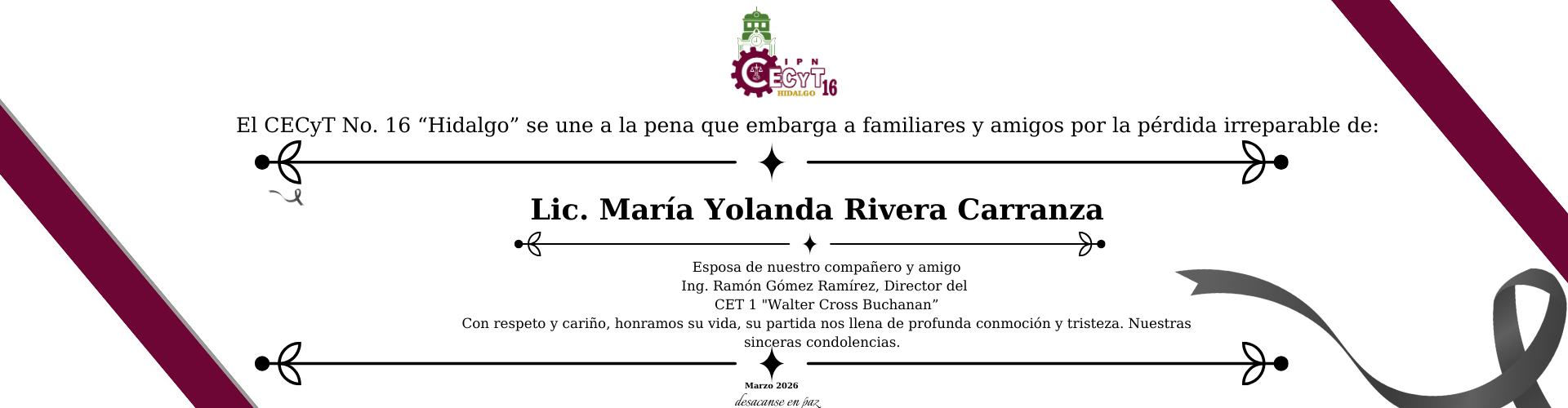 Esquela esposa director CET 1